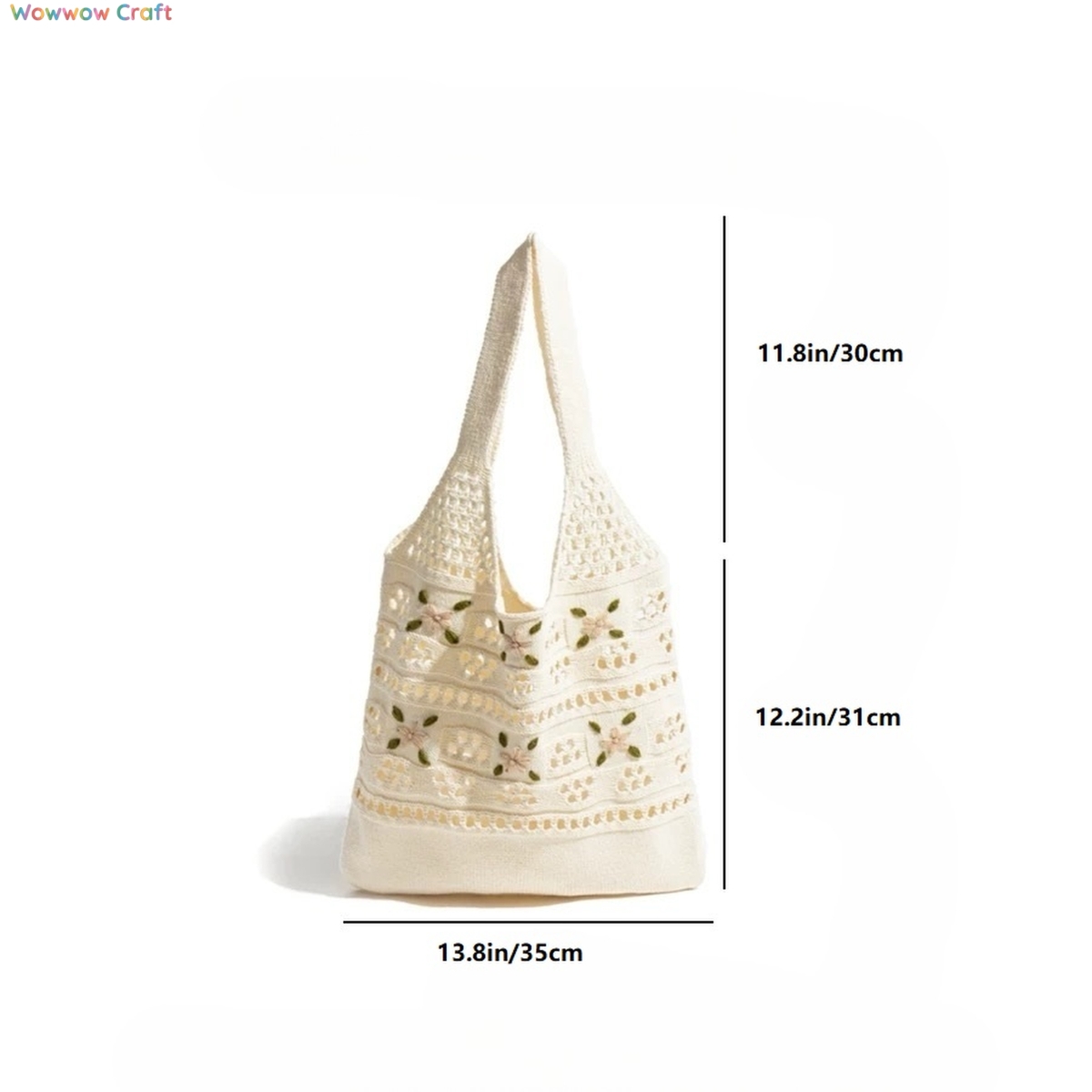 Shoulder Bags,Totes,Crochet Bags,Off-white hollow knitted shoulder bag - summer vacation beach bag